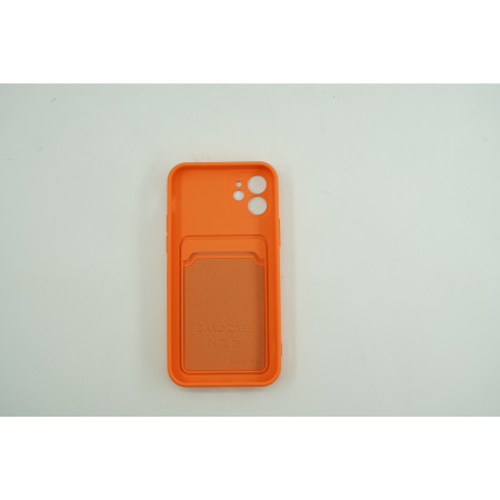 Husa protectie cu suport card compatibila cu Samsung A12 Portocaliu