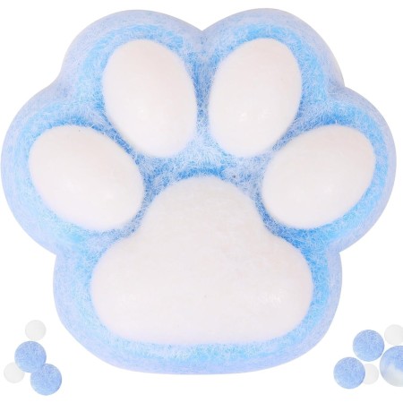 Jucarie Interactiva Squishy, Flippy, Model Cat Paw, Revenire Lenta, din TPR, +3 Ani, 7.5 cm, Textura Puf, Albastru
