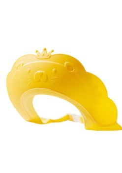 Viziera de Protectie Baie Pentru Copii, Fippy, Model Coronita Leu, Dimensiune ajustabila, Durabil, Usor de curatat, Impotriva Samponului, pentru Ochi si Urechi, TPE+PP, 21x20.5 cm, Galben