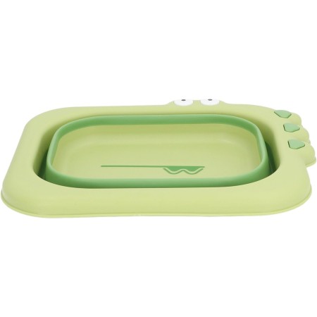 Lavoar Pliabil, Flippy, pentru Copii, din PP/TPE, Portabil, Model Crocodil, 30x24.5x9 cm, Verde