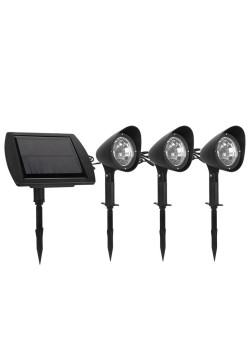 Lampa solara de tip decoratiune pentru gradina, Flippy, model 3 felinare, alb rece