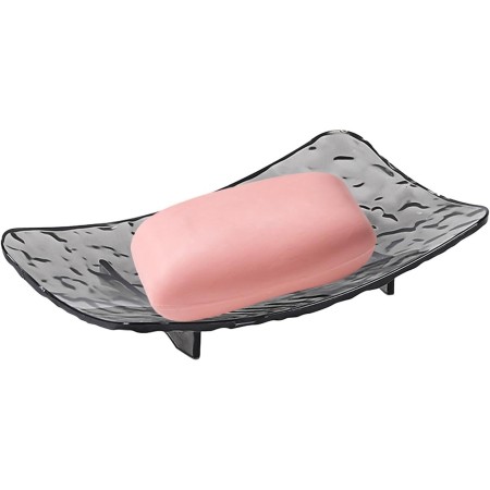 Savoniera din Plastic Flippy, 11 x 8 cm, cu Scurgere Apa, Design Modern, Gri