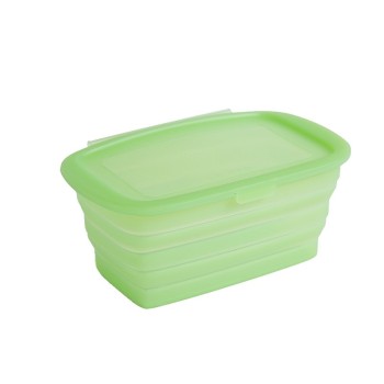 Caserola din Silicon, Flippy, Pliabila, 1L, 18.8 x 8 x 11.5 cm, Rezistenta Temperaturi Extreme, Verde