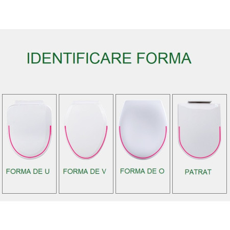 Capac de Toaleta cu Reductie 2 in 1, Flippy, pentru Copii si Adulti, Coborare Lenta si Silentioasa, Instalare Usoara, din PP5 , in Forma de U Patrat, Alb