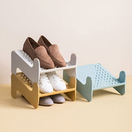 Suport pentru Pantofi, Flippy, cu Doua Straturi, Organizator, Antiderapant și Durabil, 26x24.8x16 cm, Albastru