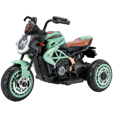 Tricicleta Electrica pentru Copii, Flippy, cu 2 Acumulatoare 380*2, tip 6V7, Telecomanda, Bluetooth, Sistem Anti-Rasturnare, Sistem de Lumini si Sunet, 6+ Ani, 95 x 58 x 45 cm, Negru Verde
