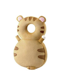 Perna tip Rucsac pentru Protectia Capului, Flippy, Tetiera tip Tigru, pentru Bebelusi, 33x6x19 cm, 180 g, Maro