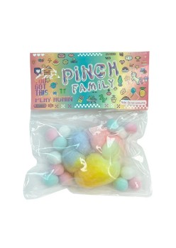 Jucarie Antistres Squishy, Flippy, cu Revenire Lenta, Model Labuta de Pisica Pufoasa, 6x6 cm, 70g, Ambalaj Transparent, Multicolor