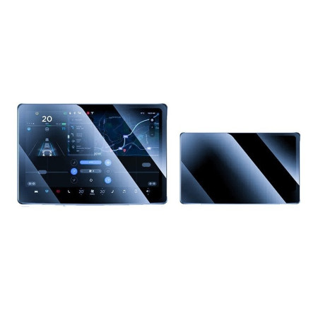 Set 2 Folii de Sticla Securizata, Flippy, Compatibila cu Tesla Model 3 / Tesla Model Y, Ecran Frontal si Spate, Anti Blue-Ray, 4K Ultra HD, Anti-amprenta, 2.5D, Transparent