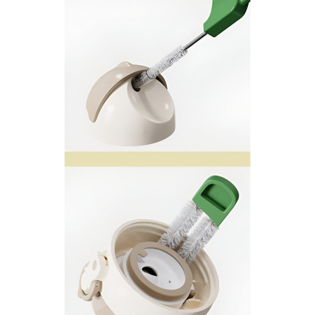 Perie de Curatat Pahare, Cani, Sticle, Flippy, cu Maner Lung si Burete, Accesorii pentru Spalarea Paielor si Capacelor, usor de Agatat, 27.5x11.4x6cm, Verde