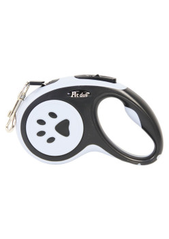 Lesa Automata Retractabila, Flippy, pentru Caini, 3m, 20 kg, ABS, Negru/Bleu, 8x12x4 cm
