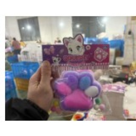 Jucarie Antistres Squishy, Flippy, cu Revenire Lenta, Model Cat Paw, 12.5x10.5 cm, 220g, Ambalaj Transparent, Model 2, Multicolor