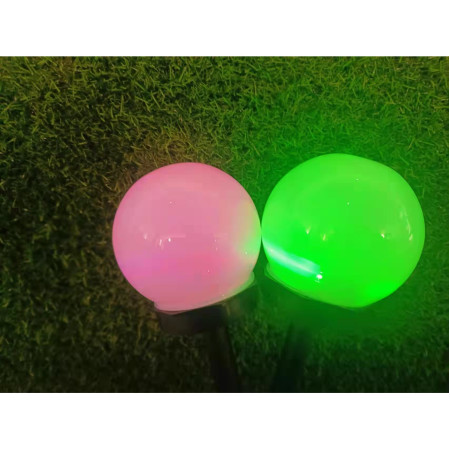 Set 2 lampa solara LED, Sferica, Tip Glob Flippy, Diametru 10 cm, Multicolor