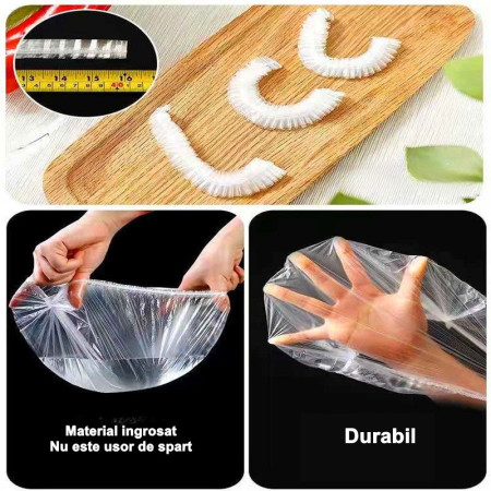 Set 100 Capace Elastice de Protecție pentru Alimente și Boluri, Reutilizabile, Sigilează Prospețimea, 12-40 cmSet 100 Capace Elastice de Protecție pentru Alimente și Boluri, Reutilizabile, Sigilează Prospețimea, 12-40 cm