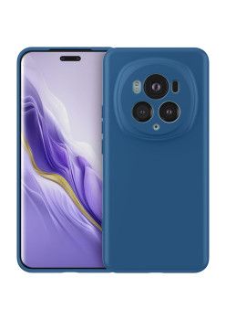 Husa de Protectie, Flippy, pentru Honor Magic 5 Pro, Liquid Silicone, cu Microfibra pe Interior, Protectie Antisoc, Compatibil Incarcare Wireless, Albastru