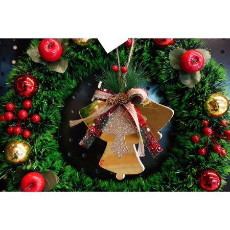 Ornament brad, Flippy, Clopotei, Auriu, Lucios, 16*17CM, Acril, Interior/ Exterior