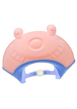 Viziera de Protectie Baie Pentru Copii, Fippy, Model Broasca, Dimensiune ajustabila, Durabil, Usor de curatat, Impotriva Samponului, pentru Ochi si Urechi, TPE+PP, 24x23 cm, Roz