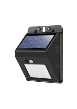 Lampa cu incarcare solara si senzor de miscare pentru exterior, 20 LED cu distanta de inductie, montaj pe perete, fara cabluri, Flippy