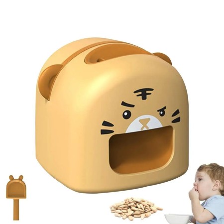 Mașină de Decojit Semințe, Flippy, Mini Deschizător, Model Tigru, Incarcare USB, 9.7x10x8.6 cm, Portocaliu