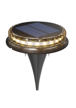 Lampa solara LED tip spot pentru gradina Flippy, 8 LED-uri, material ABS si Policarbonat, baterie 1.2V, 600mah, 12 x 13.5 cm, alb cald