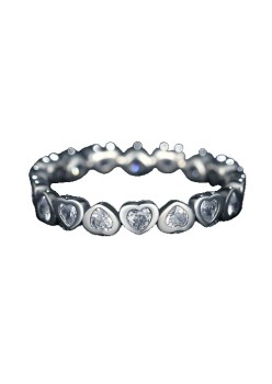 Inel Argint 925 Circular Inimi cu  Pietre M53