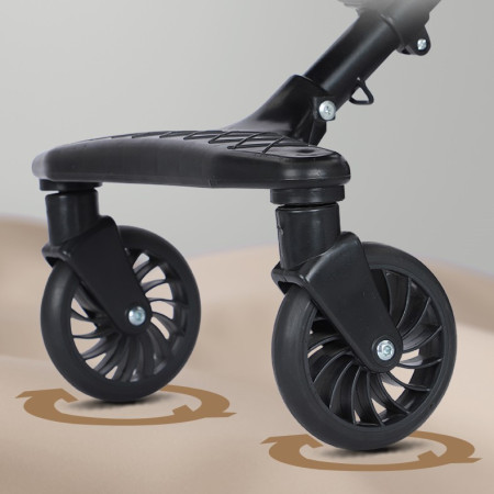 Cărucior Sport 3 în 1, Reversibil, Pliabil, Poziție Somn, Tavă Masă, Roti 360°, Suport Pahar, Copertină Soare, Maro Carouri, 6-36 Luni