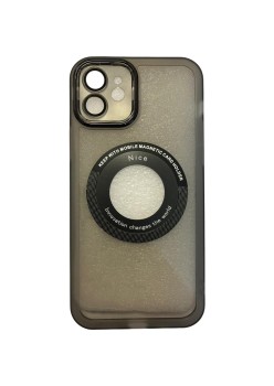 Husa protectie Flippy pentru Apple iPhone 12 decupaj logo, magnetica, Protectie Camera, Negru