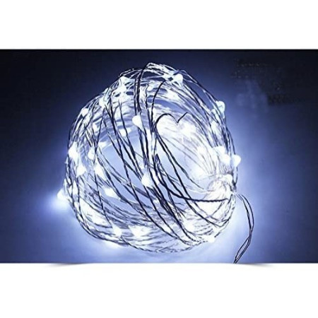 Instalatie Craciun, 50 m, 500 Led-uri, Liniara, Alb Rece, 8 jocuri de lumini, Transformator, Interconectabila, Prelungitor 3 m inclus, Fir Cupru, Flippy