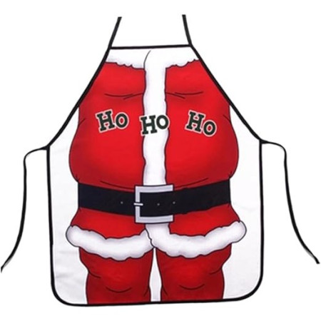 Sort de Bucatarie Model HO HO, Decorativ, Tema Mos Craciun, 50 x 70 cm, Poliester, Rosu