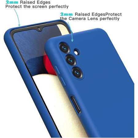 Husa de Protectie, Flippy, pentru Samsung Galaxy S24 FE, Liquid Silicone, cu Microfibra pe Interior, Protectie Antisoc, Compatibil Incarcare Wireless, Albastru