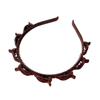 Banda de Par pentru Femei, Flippy, Agrafa Stil Coreean, Accesoriu pentru Par cu Textura MultiStrat, Coffee