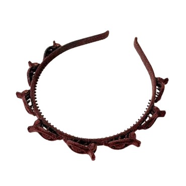 Banda de Par pentru Femei, Flippy, Agrafa Stil Coreean, Accesoriu pentru Par cu Textura MultiStrat, Coffee
