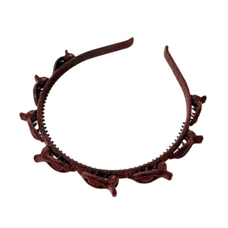Banda de Par pentru Femei, Flippy, Agrafa Stil Coreean, Accesoriu pentru Par cu Textura MultiStrat, Coffee