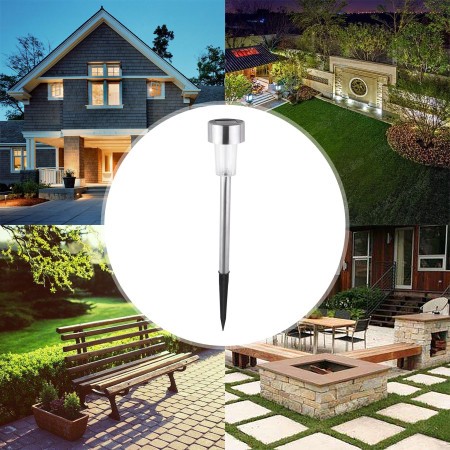 Lampă Solară LED pentru Grădină - Iluminare Alb Cald, Design Modern, Rezistentă la Intemperii, 36.5 cm, Argintie