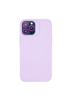 Husa Apple iPhone 15 Pro, Flippy, din Silicon Lichid, Interior din Microfibra, Lentile Fosforescente de Protectie Camera, Anti Amprenta, Rezistenta la Socuri, Mov
