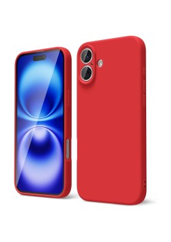 Husa de Protectie Matte TPU, Flippy, pentru Apple iPhone 16 Plus, Protectie Camera, Antisoc, Antizgariere, Antialunecare, Acoperire Completa, Rosu