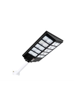 Lampa solara stradala Flippy, cu telecomanda, senzor de miscare si lumina, suport prindere, 800 LED-uri, IP65, ABS, 25AH, 500W, temperatura culoare 6500K, 67.6x34.8x7.2 cm, autonomie 10-12 ore, negru