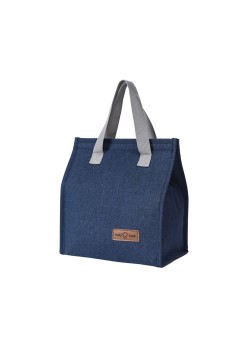 Geanta termoizolanta tip bento bag Flippy, camping cooler bag, Aluminiu, 22.5 x 13 cm, 3.3 L, albastru