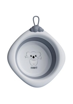 Cada Pliabila pentru Baie pentru Copii, Flippy, Cadita pentru Bebelusi, Model Romb pentru Picioare Koala, Gri, 30x30x3.5 cm, 4L