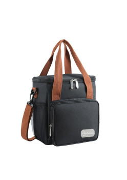 Geanta Termo-Izolanta, Flippy, Multifunctionala, 1 Compartiment Principal, 1 Buzunar Lateral Exterior, Impermeabila, Manere si Bretea de Umar, 25x22x15 cm, Negru