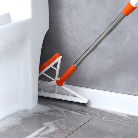 Mop Multifunctional, Flippy, Portocaliu, cu Racleta din Silicon, Maner Telescopic, Curatarea Eficienta a Tuturor Suprafetelor