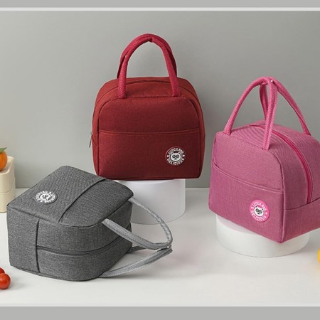 Geanta Termica pentru Pranz, Flippy, Multifunctionala, Compartimentata, Impermeabila, cu Manere, Buzunar Exterior, 22x14x19 cm, Roz
