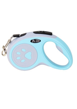 Lesa Automata Retractabila, Flippy, pentru Caini, 3m, 20 kg, ABS, Gri/Bleu, 8x12x4 cm