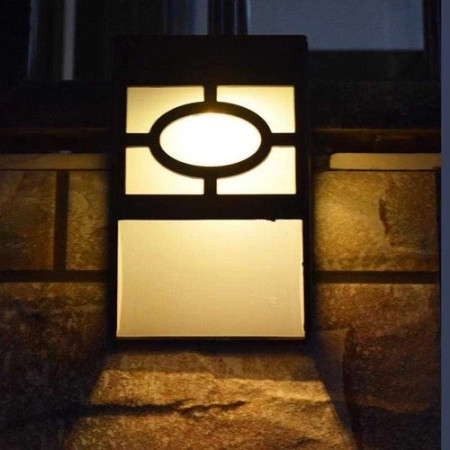 Lampa solara cu senzor Geometric, IP65, Lumina Alb cald, Flippy