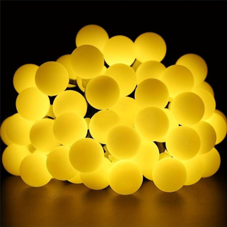 Instalatie Craciun cu Model Bilute, Tip Liniara, 6 m, 50 de LED-uri, cu Baterie, Alb Cald