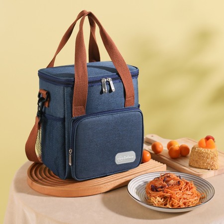 Geanta Termo-Izolanta, Flippy, Multifunctionala, 1 Compartiment Principal, 1 Buzunar Lateral Exterior, Impermeabila, Manere si Bretea de Umar, 25x22x15 cm, Albastru