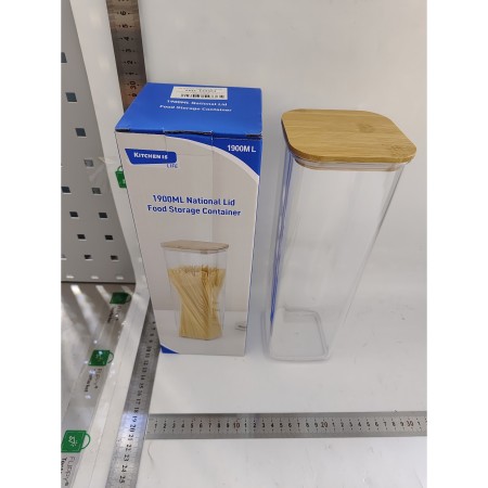 Container Borcan pentru Alimente, Flippy, din Plastic, 10 x 10 x 30 cm, 1.9l, Transparent