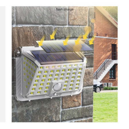 Lampa solara de perete Flippy, 90 LED-uri SMD, senzor de miscare, IP65, 1200mAh, material ABS, lumina alb rece, alb