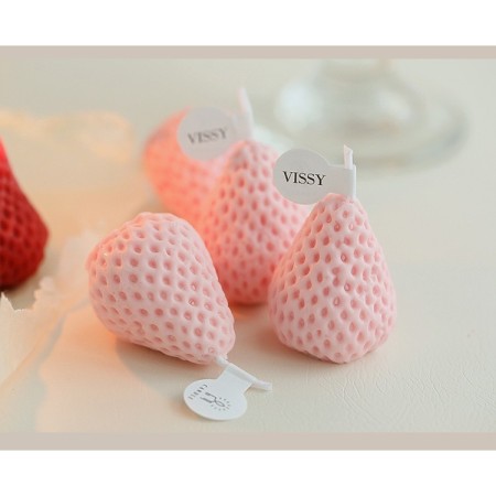 Set 4 Lumanari Parfumate, Flippy, Model Capsunici, Ardere 30 min, 52g, 6.3 x 6.3 x 3.8 cm, Rosu/Roz