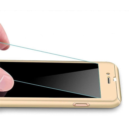 Husa Samsung A71, Full Cover 360, Auriu + Folie de protectie